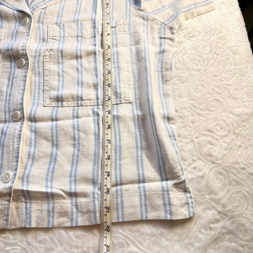 Buffalo David Bitton Striped Linen Blend Button-Up Shirt M NWT - Picture 6 of 9